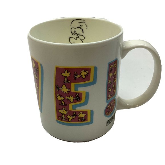 SNOOPY WOODSTOCK Love Coffee Mug 10 oz. Bone China Dishwasher Microwave Safe - Picture 2 of 12